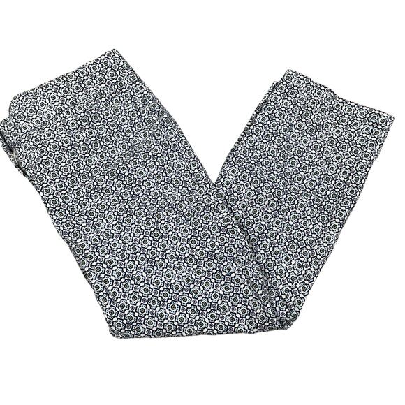 Chico's Secret Stretch Waist Pants 0.5 6 blue green print comfort mod - Picture 2 of 9